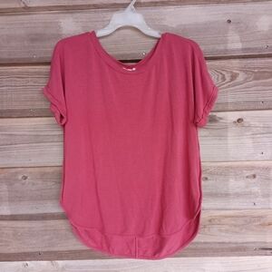 Matty M Rolled Cuff Hi-Lo Tee